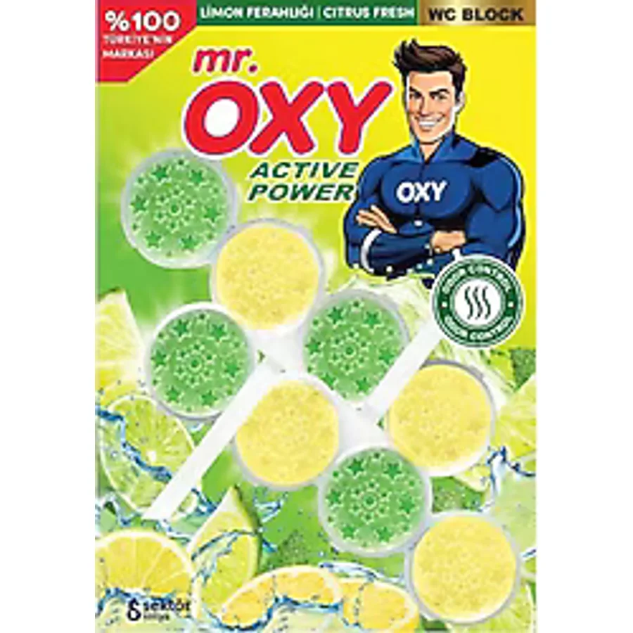 Mr. Oxy Limon Ferahlığı Klozet Wc Blok 2x50 gr