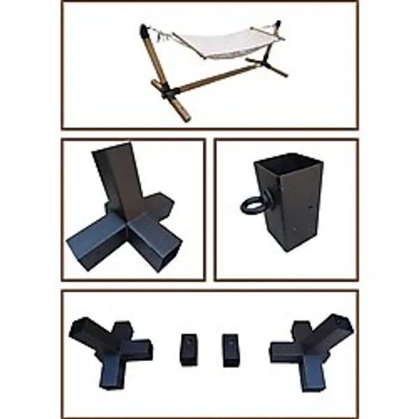 Mrc Hamak Salıncak Montaj Aparatı Seti Demir Bağlantı 8x8 cm Braket Hamak Ayağı Ayak Pergola Çardak Çadır Ahşap Bahçe Park Salıncak Metal Kiti