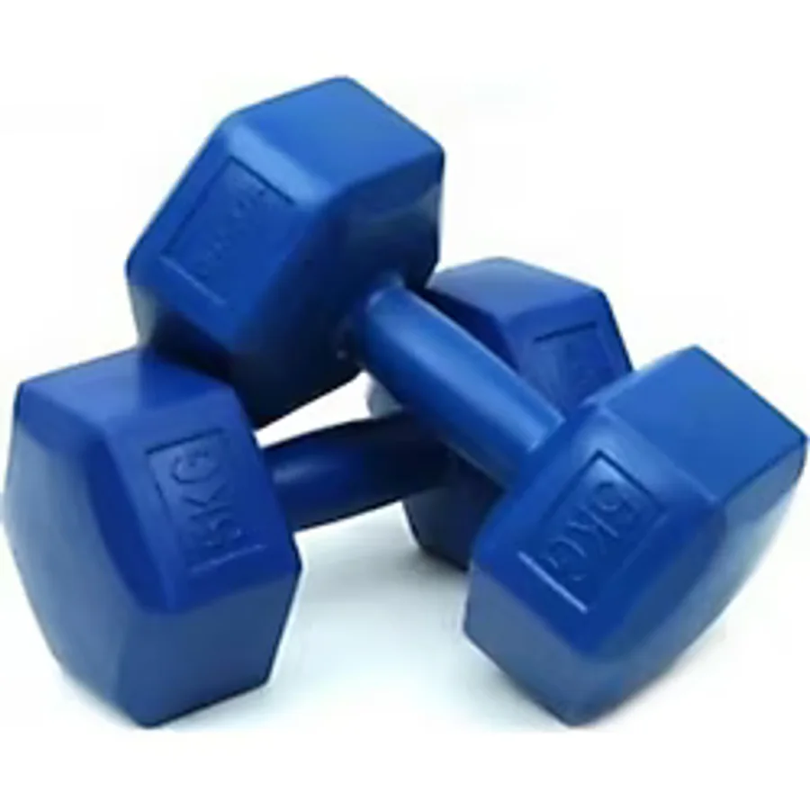 Mrt Fitness Spor Dumbell Ağırlık Seti 5 kg Köşeli Plastik - 1,6 kg - Mavi