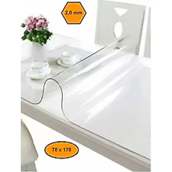 Mrt Plastik 2,0 mm Pvc Masa Örtüsü, Şeffaf Masa Kaplaması, 70X170