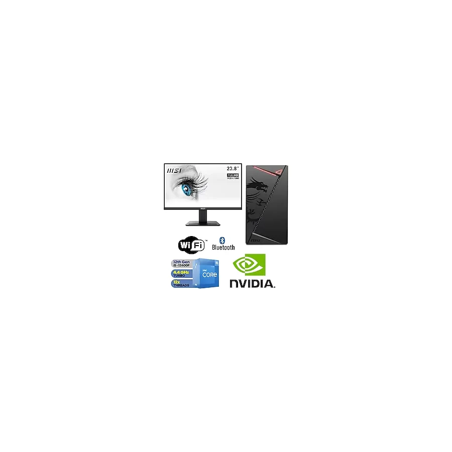 MSI i512 Core i5-12400F 16 GB 500 GB M.2 SSD 4 GB GT 730 24" W11P Masaüstü Bilgisayar