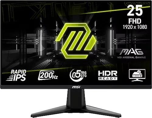 MSI MAG 255F E20 24.5" 0.5 ms Full HD IPS 200 Hz Oyuncu Monitörü