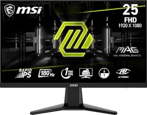 MSI MAG 256F 24.5" 1 ms Full HD IPS 180 Hz Oyuncu Monitörü