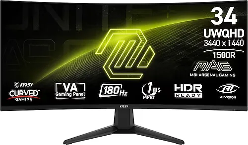 MSI MAG 346CQ 34" 1 ms WQHD Curved 180 Hz Oyuncu Monitörü