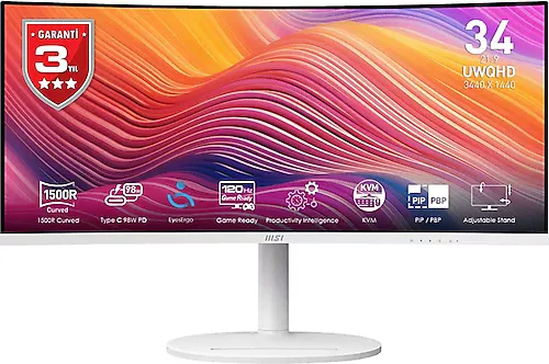 MSI Modern MD342CQPW 34" 1 ms UWQHD Curved 120 Hz Oyuncu Monitörü