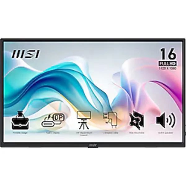 MSI PRO MP165 E6 15.6" 4 ms Full HD IPS 60 Hz Taşınabilir Monitör