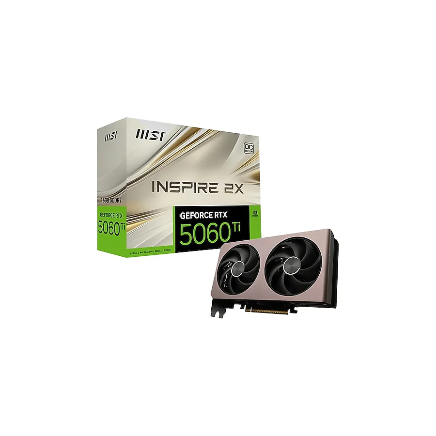 MSI RTX 5060 TI 16G Inspire 2X OC G506T-16I2C 128 Bit GDDR7 16 GB Ekran Kartı