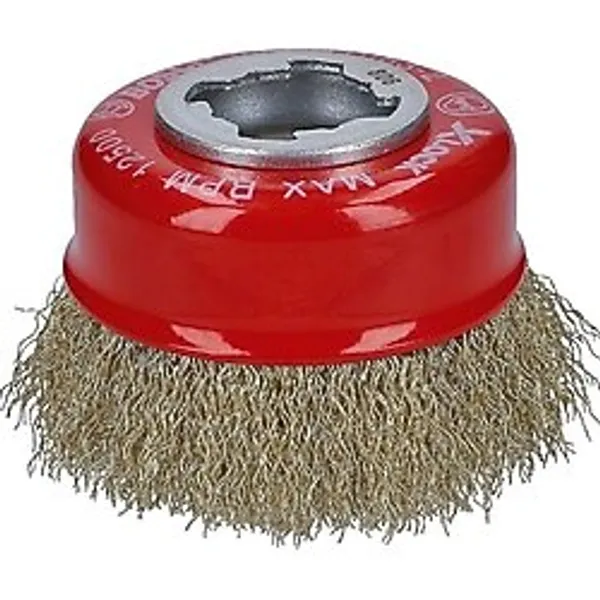 MSP Professional 1 x Dalgalı Tencere Fırçası Clean (Metal, X-Lock, Ø 75 Mm, Tel Kalınlığı 0,3 Mm, Çap 115 Mm, Açılı Taşlama Makinesi Aksesuarı)