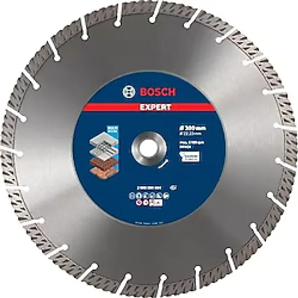 MSP Professional 1x Expert Multimaterial Elmas Kesme Diskleri (Beton, Donatılı Beton, Tuğla, Yumuşak Taş, Ø 300 Mm, Aksesuar Büyük Avuç Taşlama Makinesi)