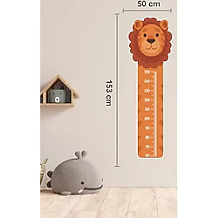 MSticker-Sevimli Aslan Çocuk Bebek Odası Boy Cetveli Sticker(50x153cm)
