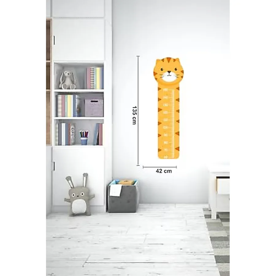 MSticker Sevimli Kaplan Çocuk Bebek Odası Boy Cetveli Sticker 42x135cm
