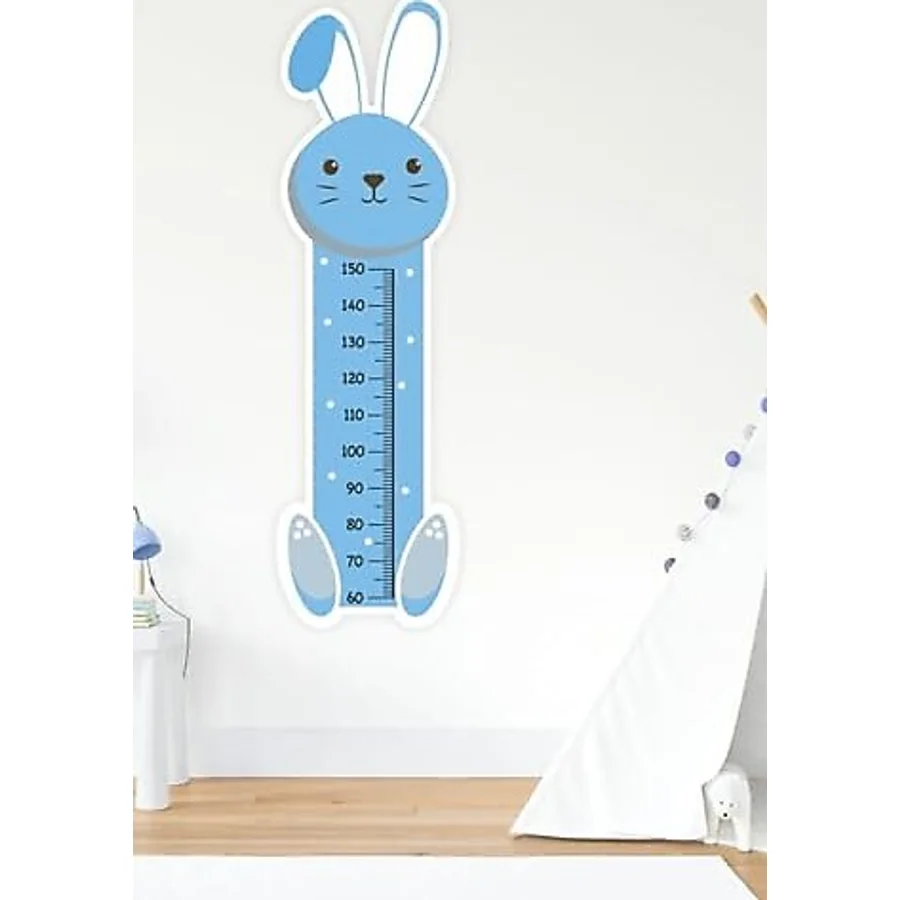 MSticker-Sevimli Mavi Tavşan Çocuk Bebek Odası Boy Cetveli Sticker(47X163CM)