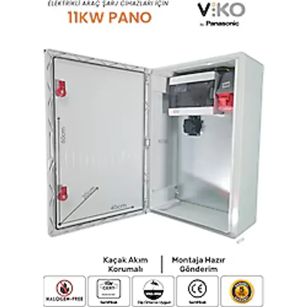 MTSevcharger 11 Kw 5/16 prizli Kaçak Akım Roleli 60 40 20 cm İP66 Hallogen Free Abs Seyyar Taşınabilir Elektrikli Araç Şarj Cihazı Kombinasyon Kutusu Panosu Dış Ortama Uygun 11KW - V'KO/Panasonic