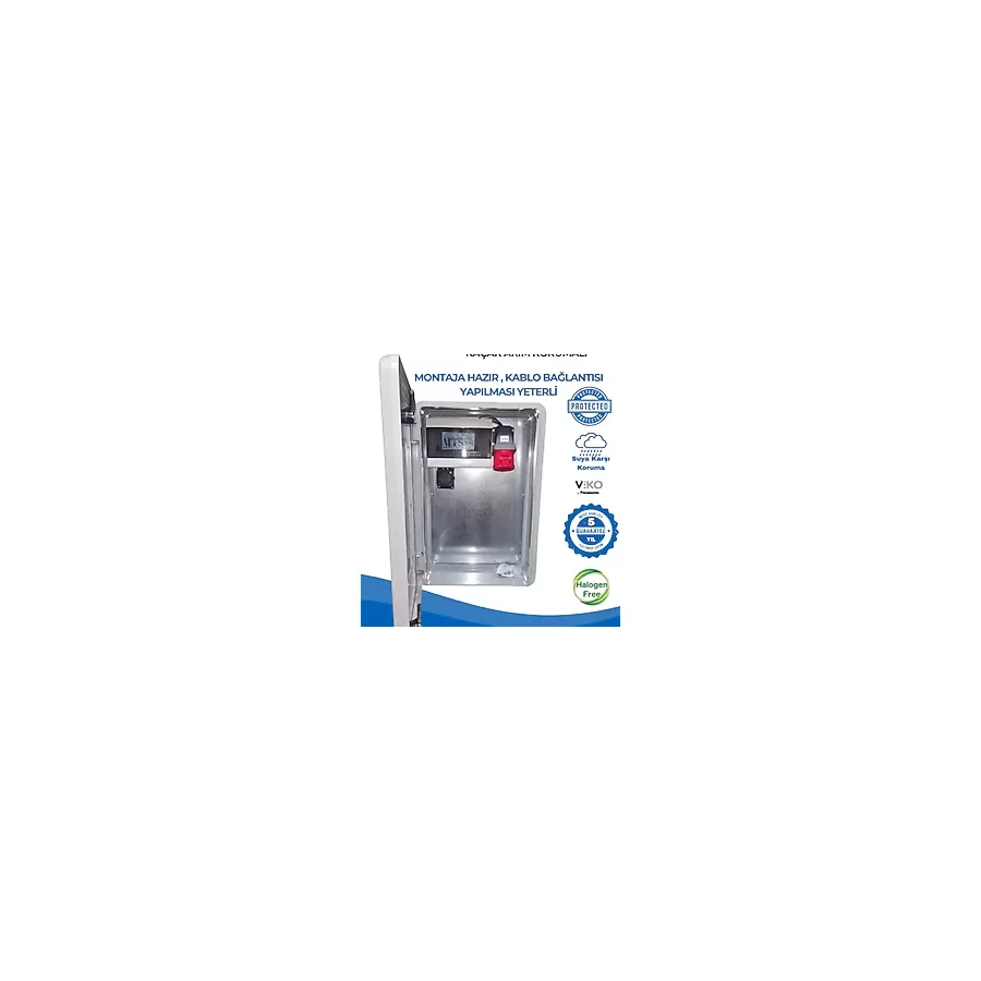 MTSevcharger 22 Kw 5/32 Vıko Pano 60 40 20 cm İP66 Seyyar Taşınabilir Elektrikli Araç Şarj Cihazı Kombinasyon Kutusu Besleme Panosu Kullanıma Hazır Dış Ortam Halogen free ve Kaçak Akım Roleli 22KW - V