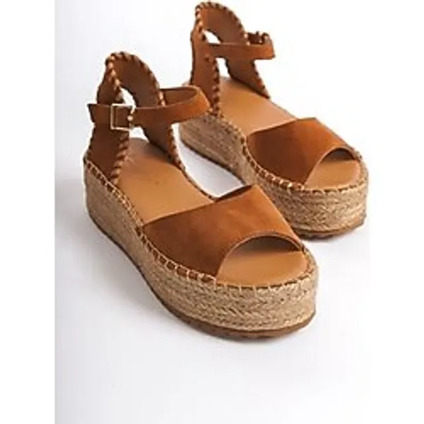 Mubiano Collection Kadın Süet Platform Espadril Taba -MCRGN290-TB - 39