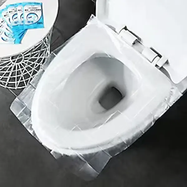 MUBX 50 Adet Kullan At Klozet Poşeti Klozet Örtüsü Klozet Kapak Örtüsü Dispenseri Klozet Kapak Kağıdı