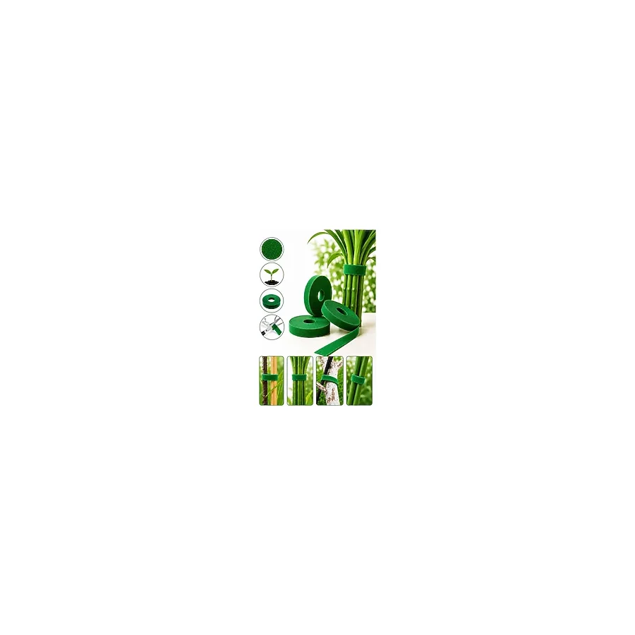 Mucit Home 5 Metre 1 Cm Bahçe Bitki Fide Bağlama Bandı Çırt Çırt Bant Kablo Düzenleyici Bant