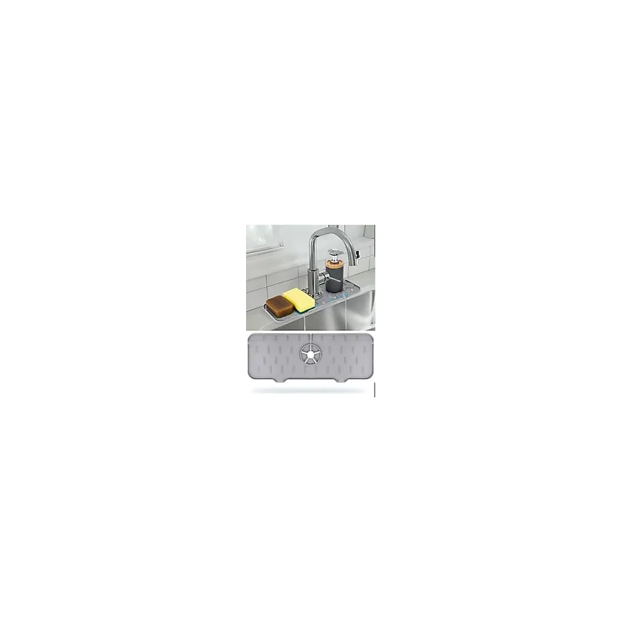 Mucit Home Silikon Musluk Matı - Su Geçirmez Lavabo Kenar Damlatmaz Altlık Düzenleyici Mat
