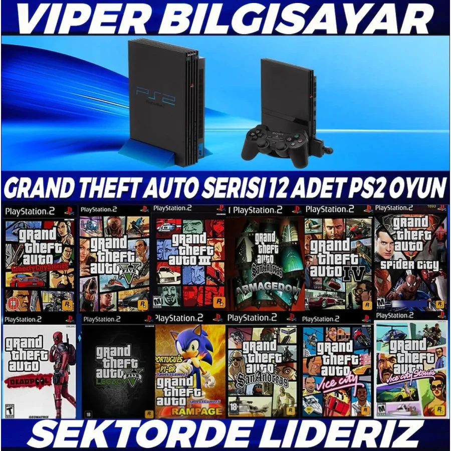 MUHTEŞEM GRAND THEFT AUTO 12 ADET PS2 OYUN [ AÇIKLAMAYI OKUYUNUZ ]