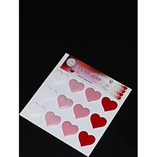 Mühürcüm Renk Kırmızı Kalp 12 Adet Hazır Kendinden Yapışkanlı Sticker Mühür RM2119