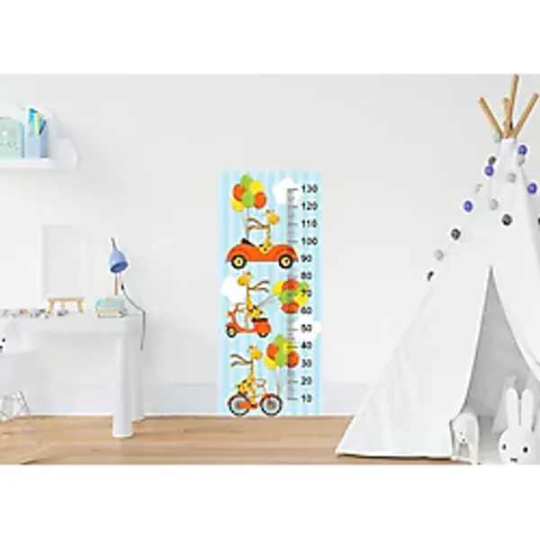 MUJGAN Çocuk Odası Bebek Odası Boy Ölçer Boy Cetveli Sticker Araç Zürafa