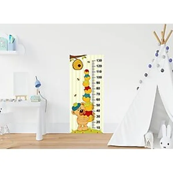MUJGAN Çocuk Odası Bebek Odası Boy Ölçer Boy Cetveli Sticker Ayı ve Bal