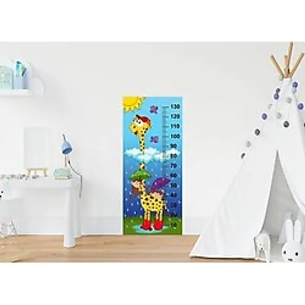 MUJGAN Çocuk Odası Bebek Odası Boy Ölçer Boy Cetveli Sticker Zürafa