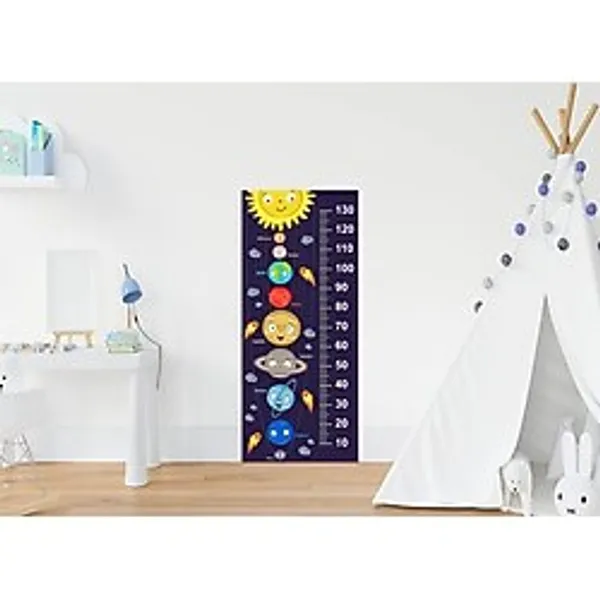MUJGAN Çocuk Odası Bebek Odası Gezegenler Boy Cetveli Boy Ölçer Sticker