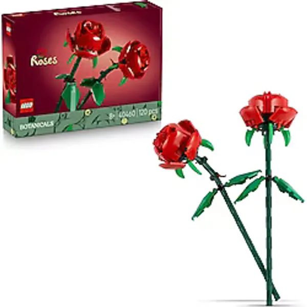 MUJGAN LEGO Botanicals Gül 40460 - Yetişkinler İçin Uzunluğu Ayarlanabilen, Parçalarla Inşa Edilen 2 Gül Içeren Dekoratif Yapay Çiçek Modeli Yapım Seti, Yaratıcı Sevgililer Günü Hediyesi Fikri (120 Pa