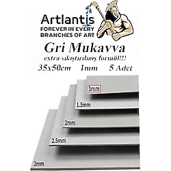 Mukavva Gri 1 mm 35x50 cm 5 Adet Sert Karton Ekstra Sıkıştırılmış 35x50 Mukavva Gri Renkli 5 Adet