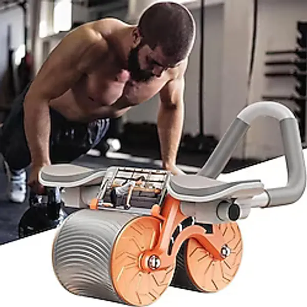 Multiflexpro Ab Wheel Roller Çek Bırak Dirsek Destekli Mekik Aleti Karın Egzersiz Tekeri 2025 Ab Whell - Turuncu - Beyaz