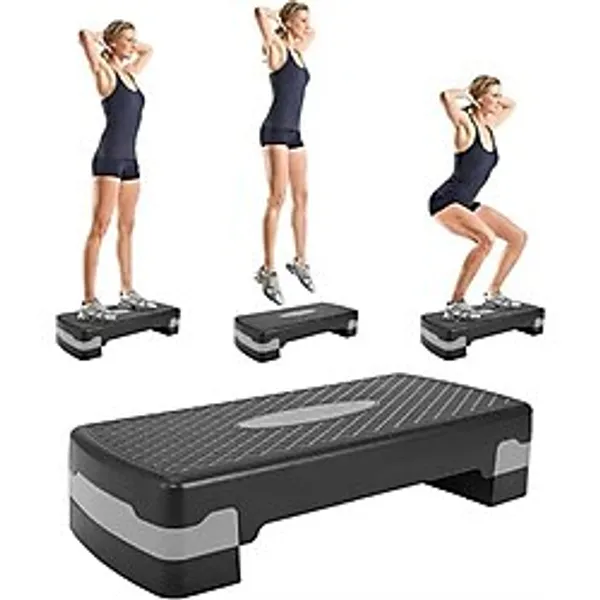 Multiflexpro Step Tahtası 2 Kademeli Yükseklik Ayarlı Fitness Egzersiz Aleti 250KG Kapasiteli Aerobik Tahtası - Gri