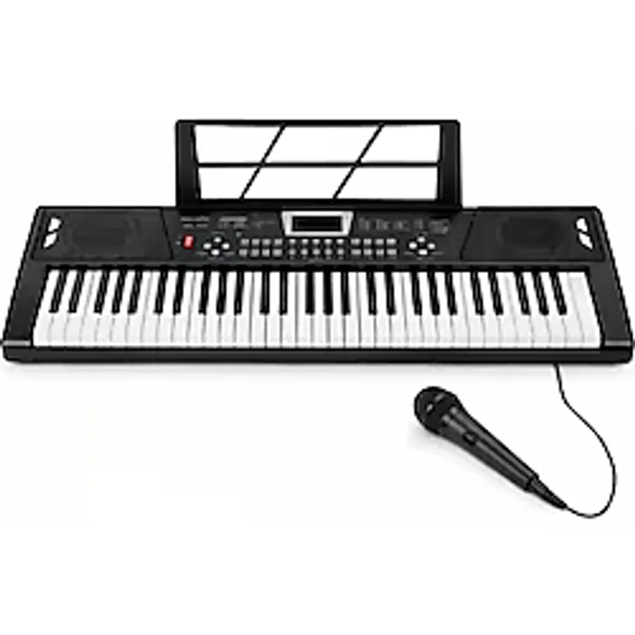 Multizone Işıklı 61 Tuşlu Çocuk Piyanosu Mikrofonlu 5 Oktav Org Dijital Keyboard Eğitim Seti