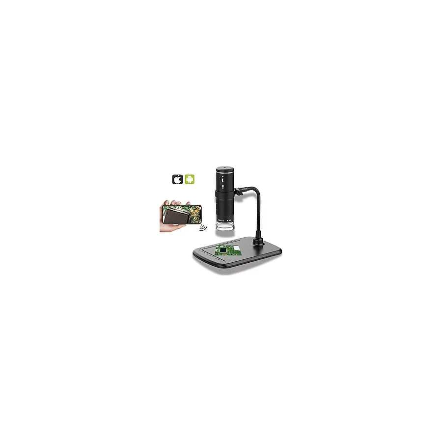 MultiZone Kablosuz WiFi iPhone Android Uyumlu Dijital Mikroskop Pilli 1000X LED 1080P Full HD Çekim