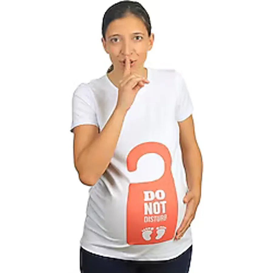 Mummy's Baby Hamile Tişört Do Not Disturb Beyaz