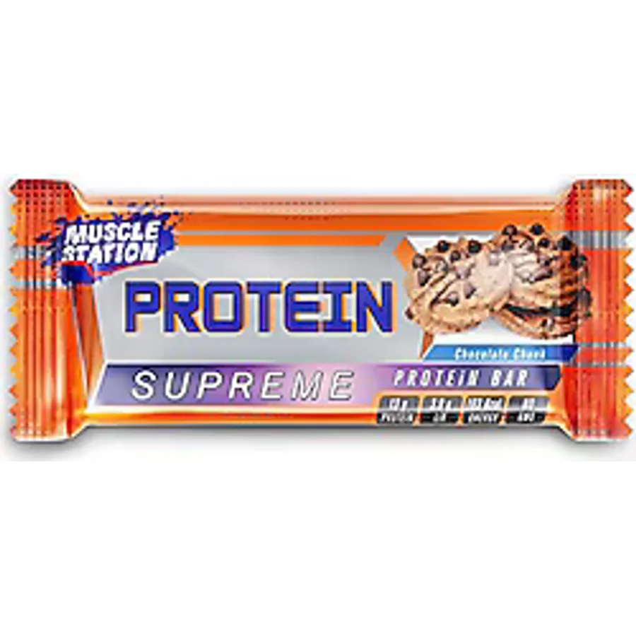 Muscle Station Supreme Çikolata Parçacıklı 40 gr Protein Bar