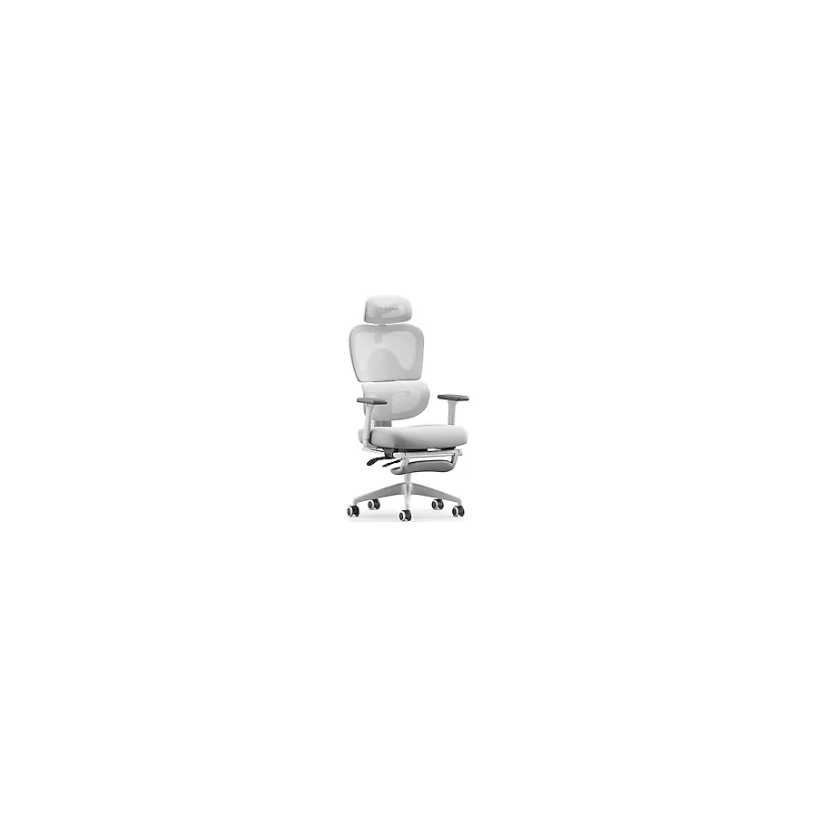 Musso Ergonomik Ofis Koltuğu, 3D Kolçak, Ayak & Baş Desteği, 3 Kademeli Bel Omuru Koruması - Gri