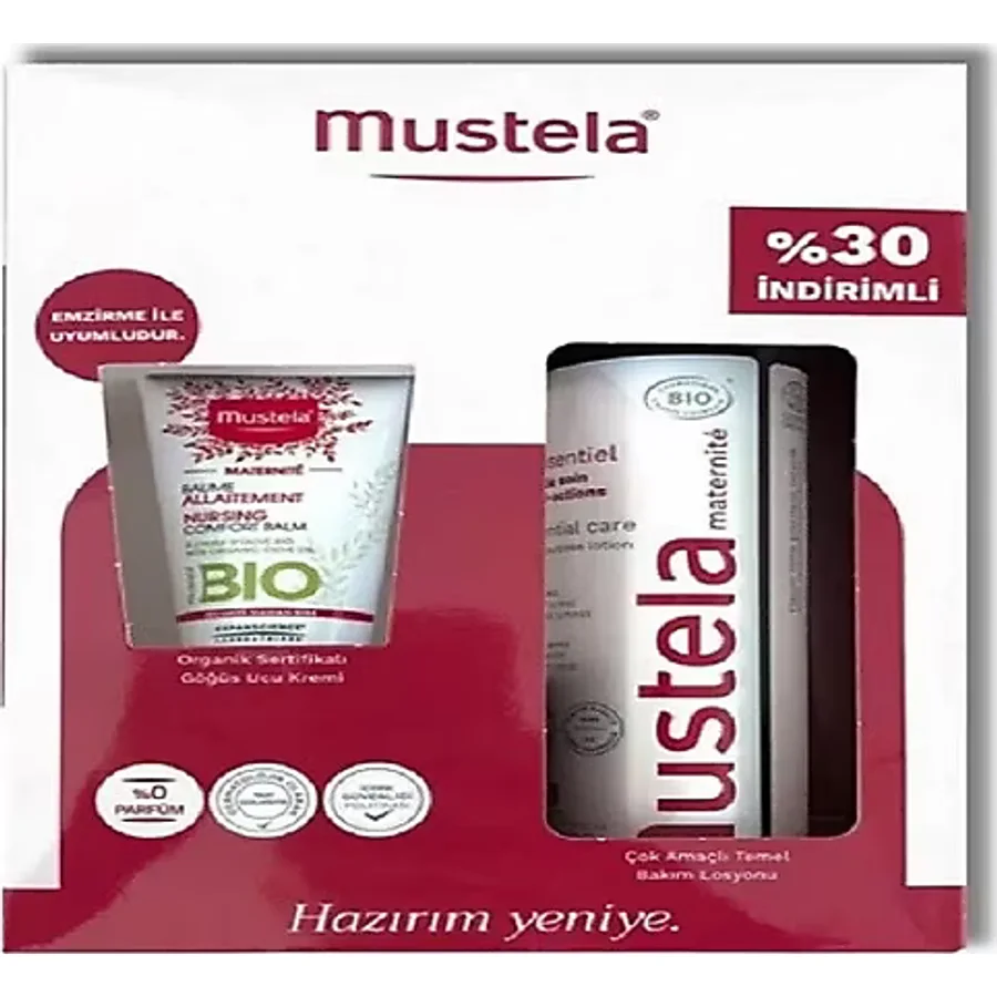 Mustela Göğüs Ucu Kremi 30 ml + Temel Bakım Losyonu 200 ml