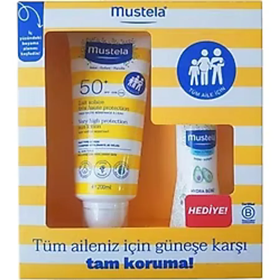 Mustela Güneş Koruyucu SPF50+ 200 ml & Hydra Bebe Vücut Losyonu 50 ml