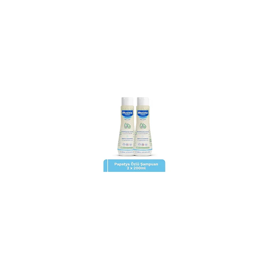Mustela Papatya Özlü Göz Yakmayan Kolay Tarama Sağlayan Bebek ve Çocuk Şampuanı 2'li Set 200 ml x 2