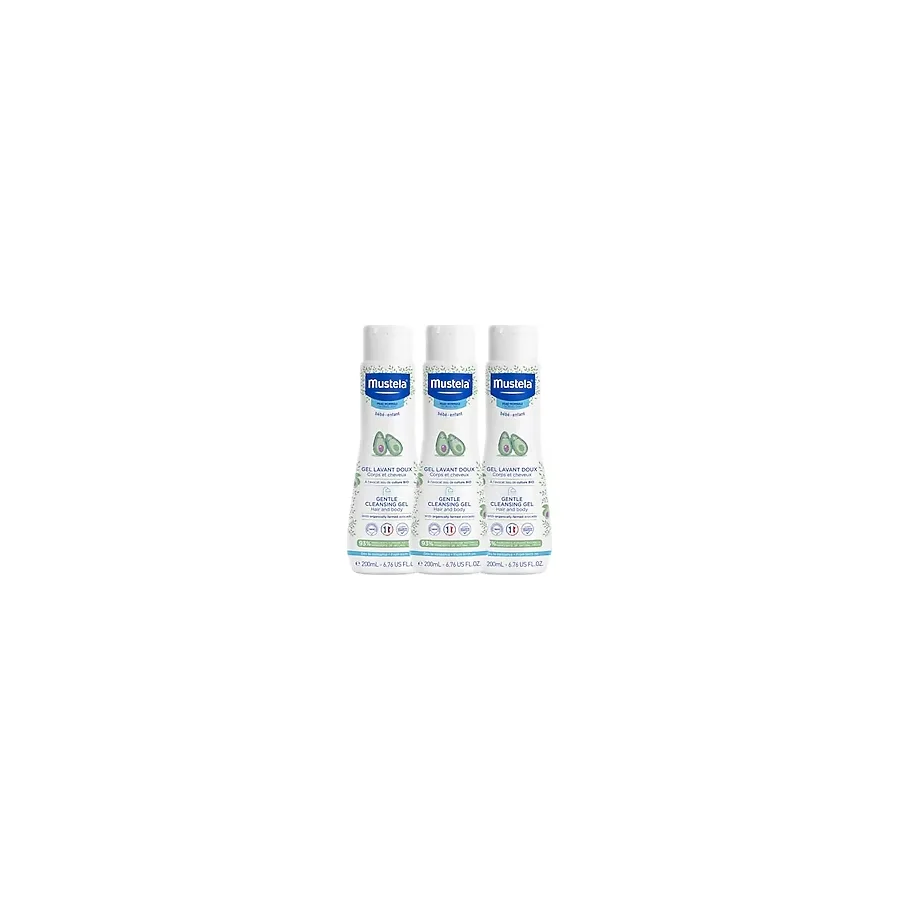 Mustela Yenidoğan Bebek Göz Yakmayan Şampuanı Saç, Vücut 3'lü Set 200 ml x 3