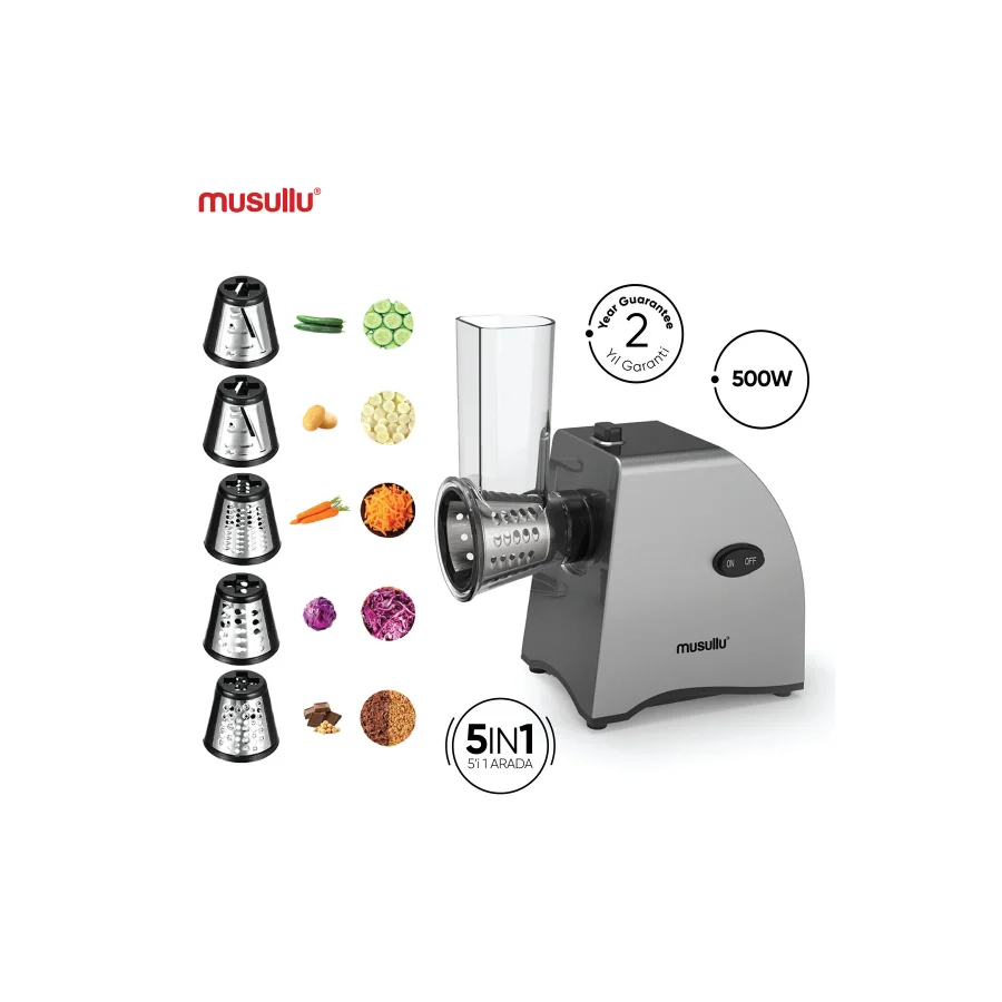 Musullu Rende Makinesi 5'i 1 Arada Otomatik Doğrayıcı Dilimleme