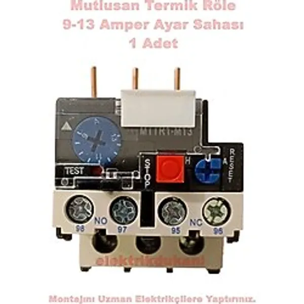 Mutlusan 9~13A Termik Röle (13 Amper Motor Koruma Termiği)