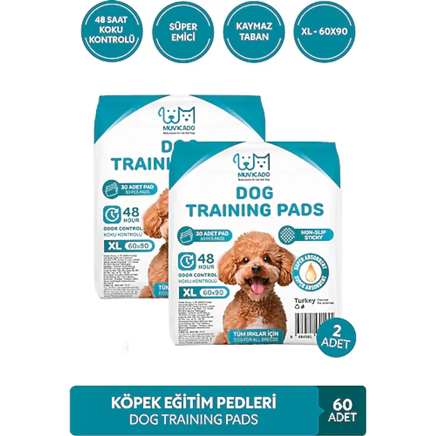 muvicado Kedi Köpek Evcil Hayvan Çiş Eğitim Pedi Köpekler İçin Çiş Pedi 60x90 60 Adet