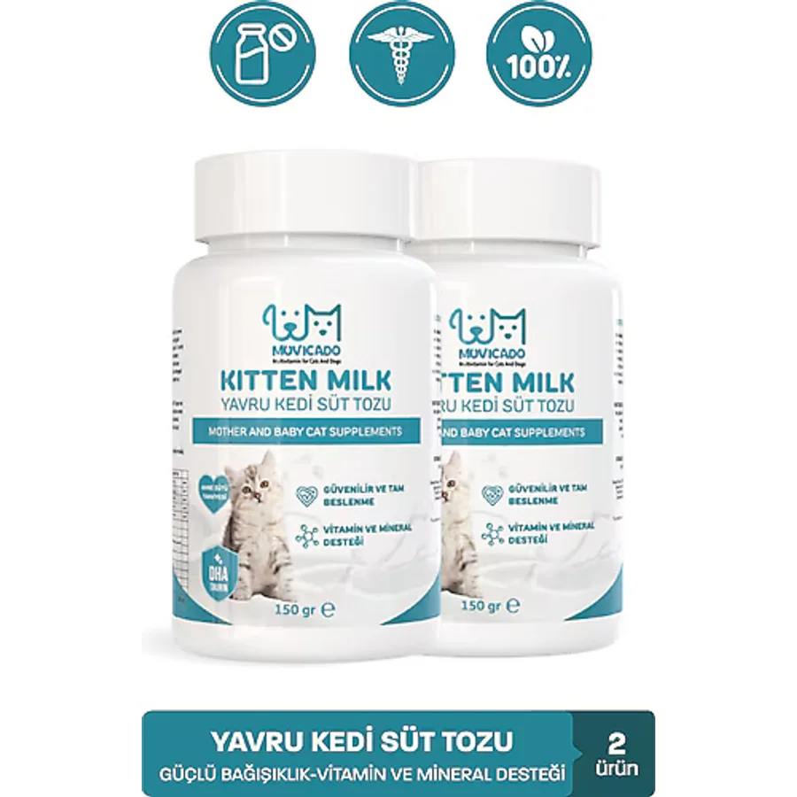muvicado Yavru Kedi Süt Tozu Kitten Milk Powder Taurin DHA Anne Hamile Yavru Kedi Süt Desteği