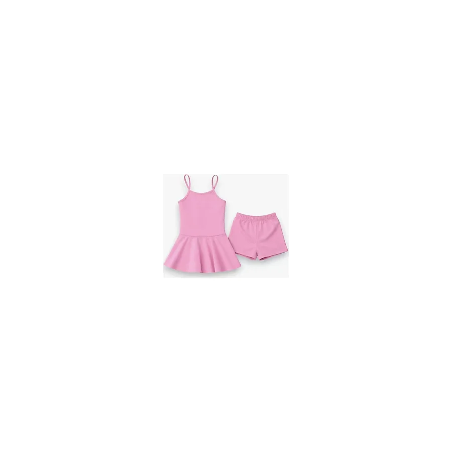 My Kids Wear Kız Çocuk Garson Mayo Elbiseli Şortlu 2 Li Takım 12418 Çok Renkli