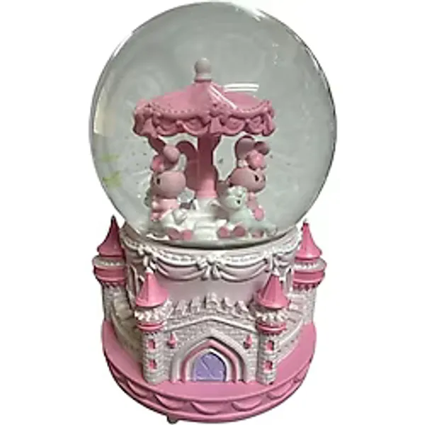 My Melody Atlı Karınca Pembe Müzikli Işıklı Püskürtmeli Dönen Büyük Boy Kar Küresi