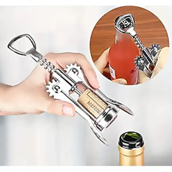 MyBru Professional Krom Tirbuşon Metal Tirbüşon Şarap Şişe Açacağı Türbişon Tirbişon