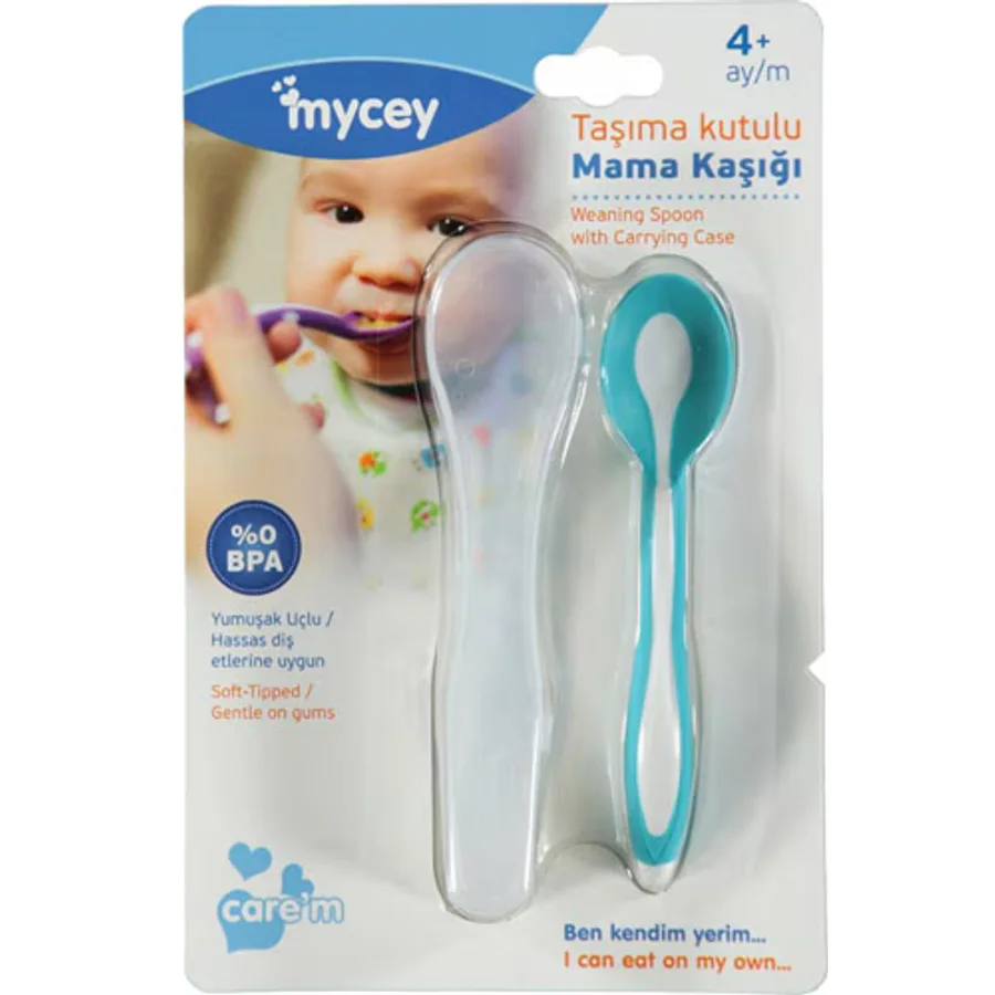 Mycey Taşıma Kutulu Yeşil Mama Kaşığı