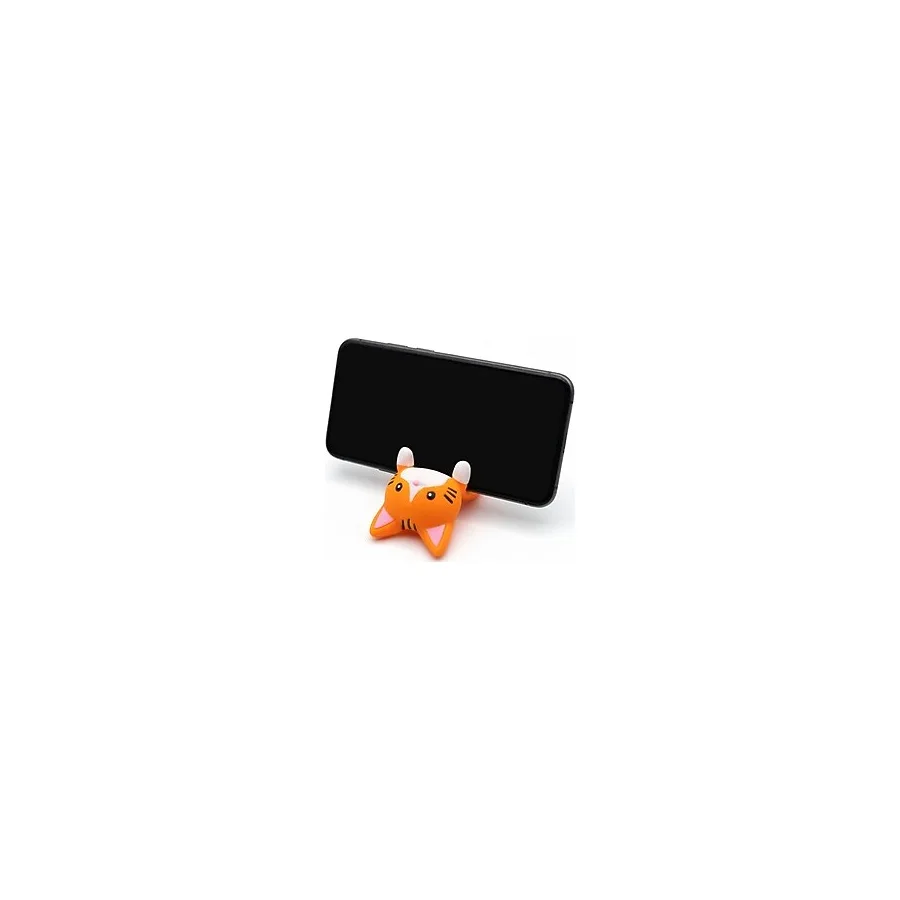 MYCRAFT3D Turuncu Kedi Figürlü Tablet Telefon Tutucu Stand - 3D Baskı Ofis Masaüstü Aksesuarı ve Biblo